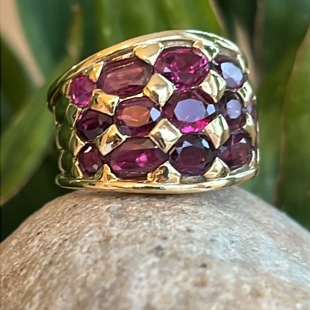 18k gold l Sapphire snd ruby band - Picture 10 of 11